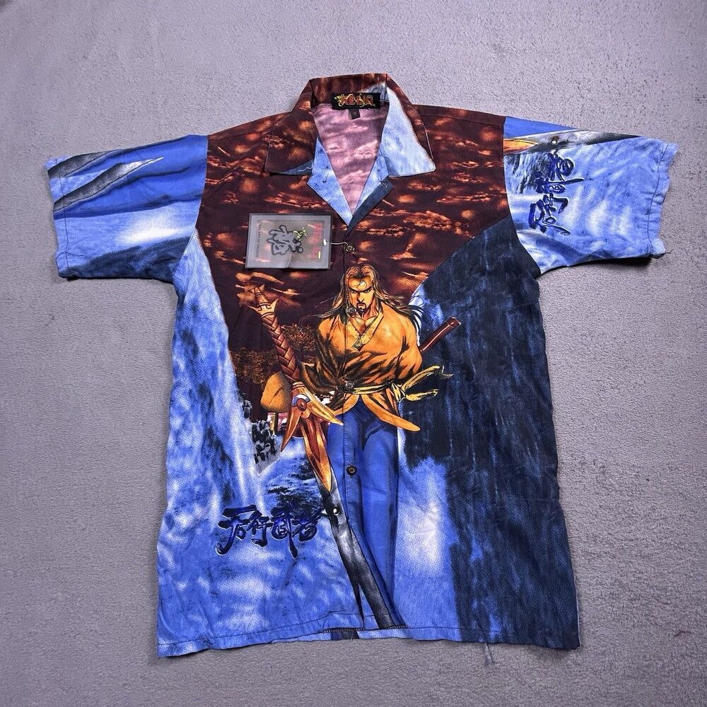 NWT RELIQ Shirt Youth 18 Art Of Dragon Anime Graphic All Over Print Short Sleeve